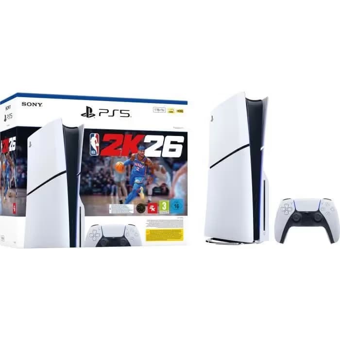 Pack PS5 Standard : Console PlayStation 5 (modèle Slim) + NBA 2K26 (code dans la boite) 1