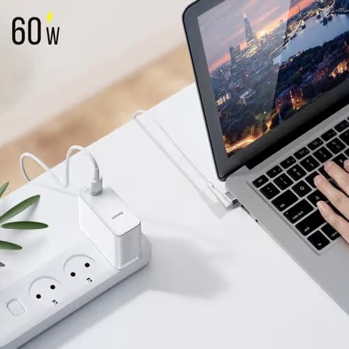 Câble de charge magnétique en zinc Type C à L - 60 W - Compatible avec MacBook 4