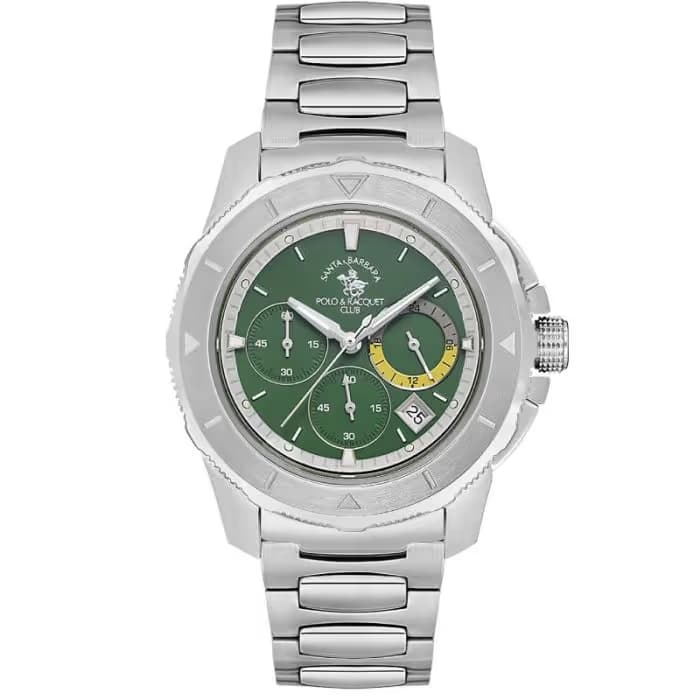 Montre Homme Polo Santa Barbara SB-1-10561-2- Silver & Vert 1
