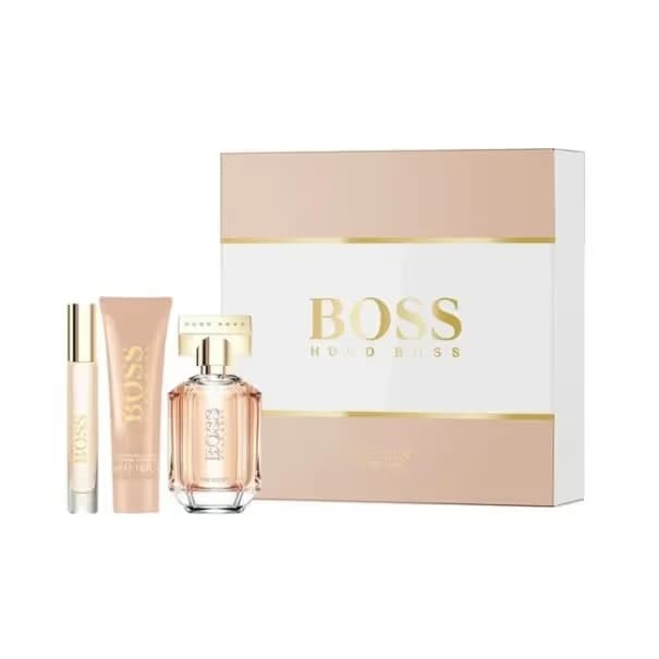 Hugo Boss Coffret The Scent Eau de Parfum Pour Femme 100ml & Body Lotion 75ML + Vaporisateur 10ML