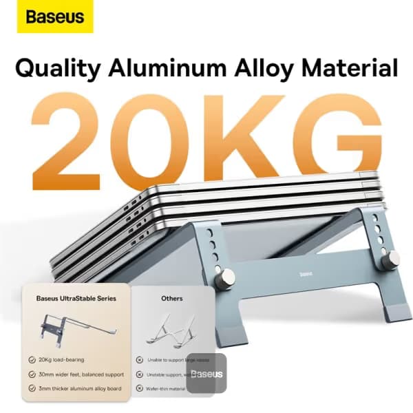 Support pour ordinateur portable de bureau Baseus Ultra Stable Series - Réglable sur 4 vitesses - Gris sidéral 7