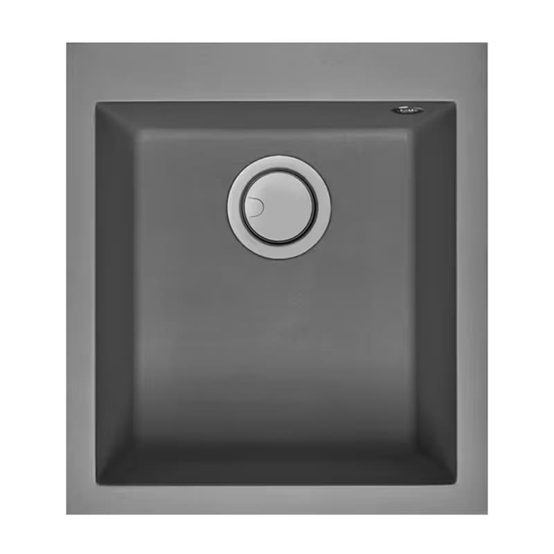 Évier De Cuisine Encastrable FOCUS Graniteck 1 Bac 41cm - Gris
