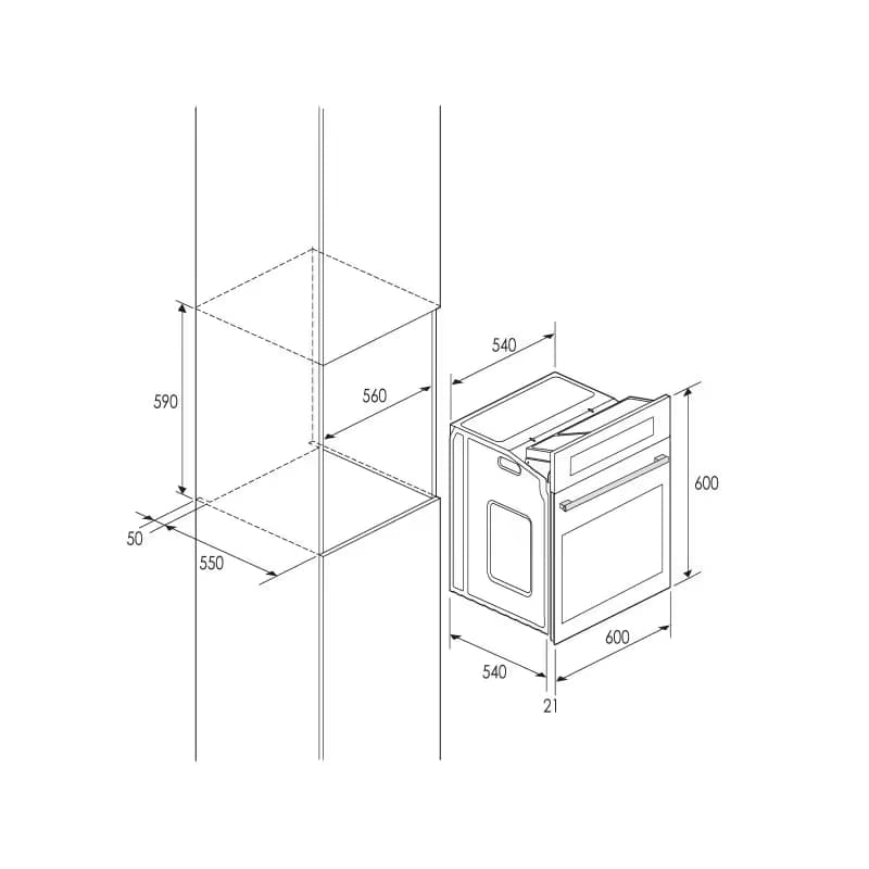 Four Encastrable FOCUS F522X 60 cm - Inox 1