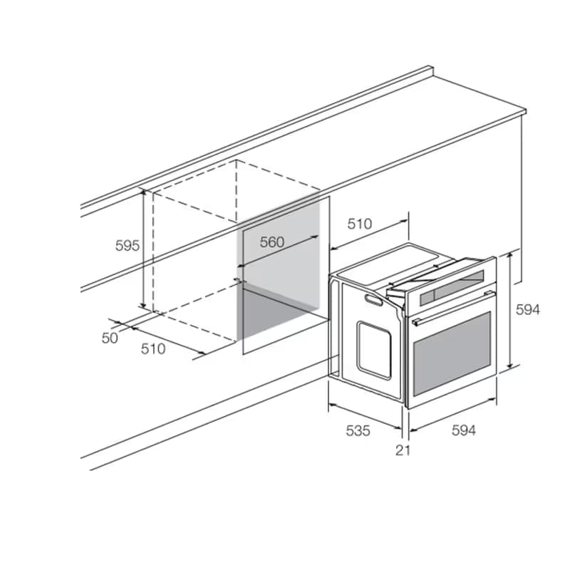 Four Encastrable FOCUS F521W 60cm -Blanc 2