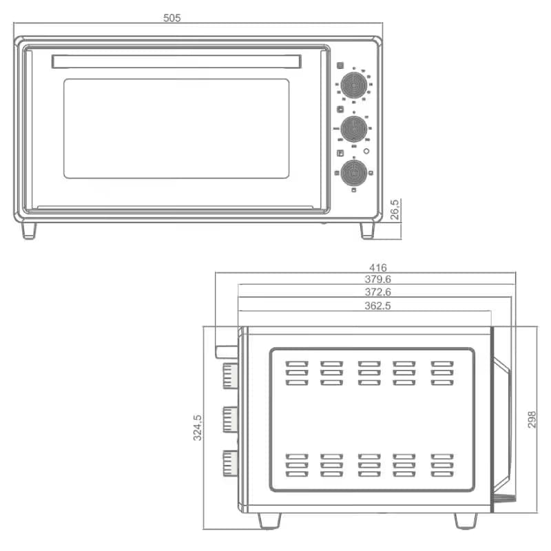 Four Électrique Ventilé FOCUS F.45X 45L - Inox 2