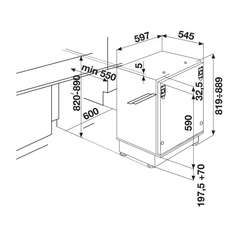 FRIGO BAR Encastrable Focus F.585 170L - Blanc 2