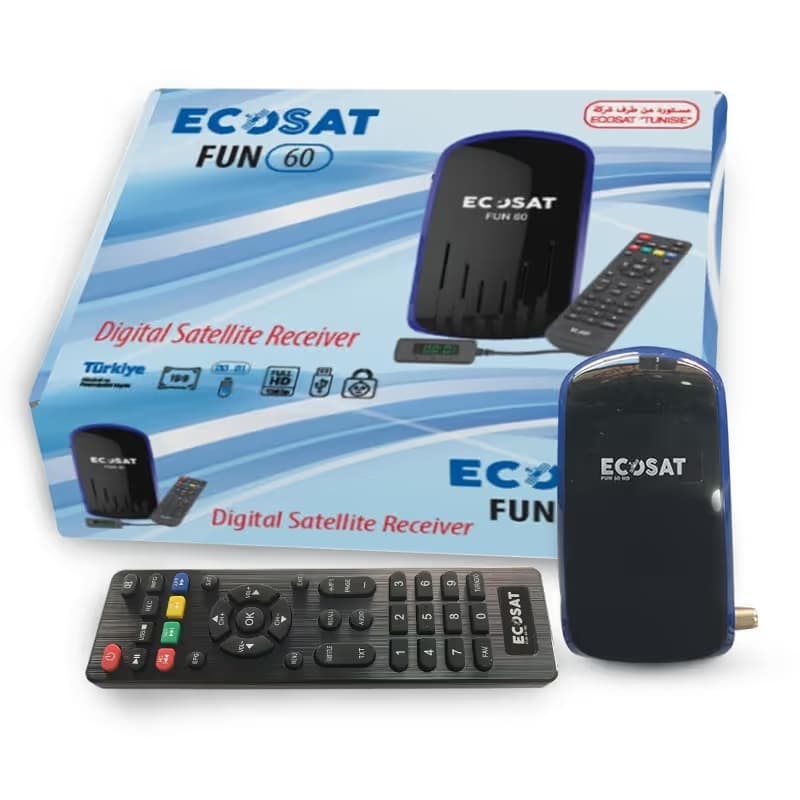 Récepteur ECOSAT FUN 60 + Forfait 12 Mois - Noir 1