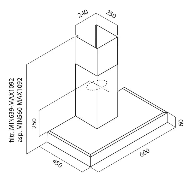 Hotte Décorative FOCUS F618X 60cm - Inox 2