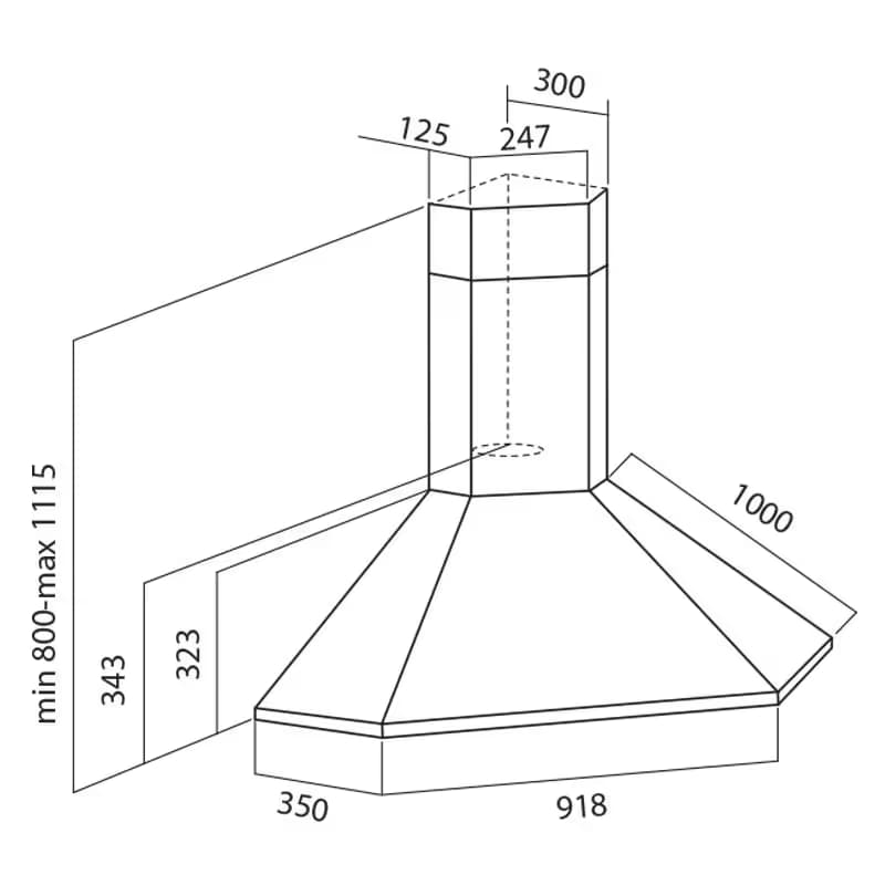 Hotte De Coin FOCUS F1000X 100 cm - Inox 2