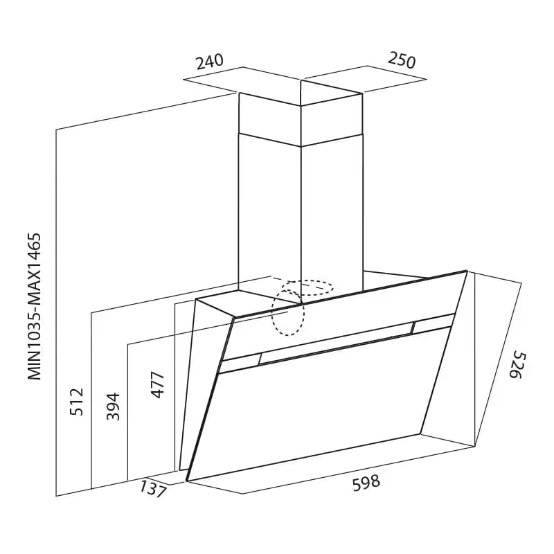 Hotte Design FOCUS F611B 60CM - Noir 2