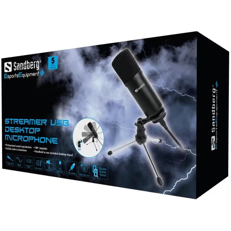 Microphone Sandberg Streamer - Noir 2