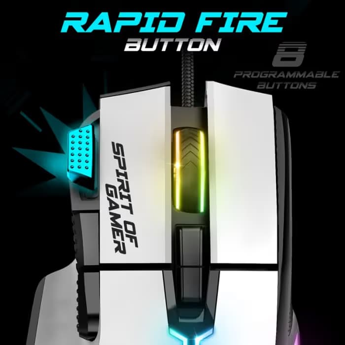 Souris Gaming Filaire Spirit Of Gamer Pro-M5 RGB - Blanc 3