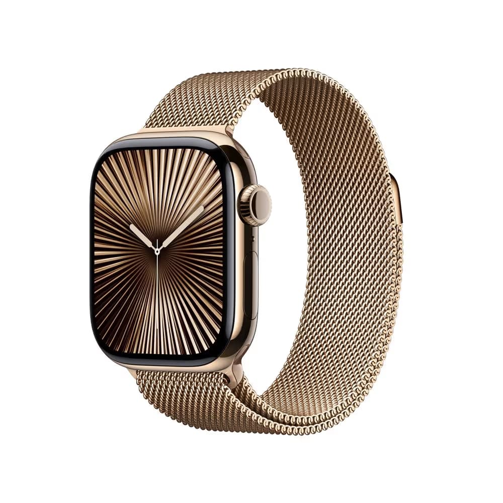 Apple Watch Series 10 GPS + Cellular - 46mm - Boîtier Gold Titanium - Bracelet Gold Milanese Loop. 4