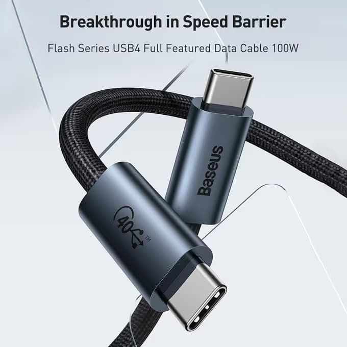 Câble USB4 Type C vers Type C Baseus Flash Series 100 W 8 K 1 M 2