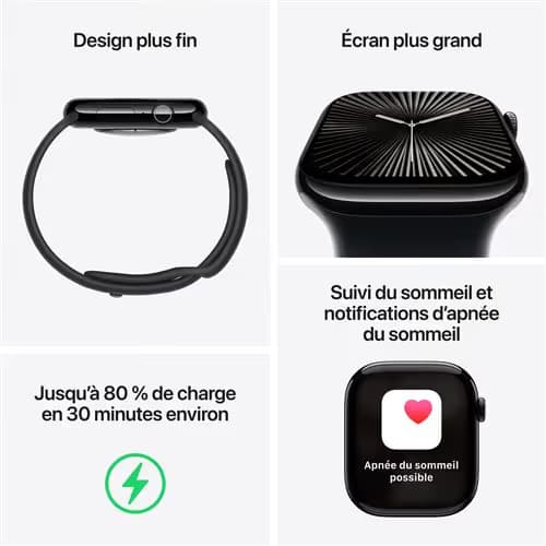 Apple Watch Series 10 GPS + Cellular - 42mm - Boîtier Natural Titanium - Bracelet Natural Milanese Loop 3