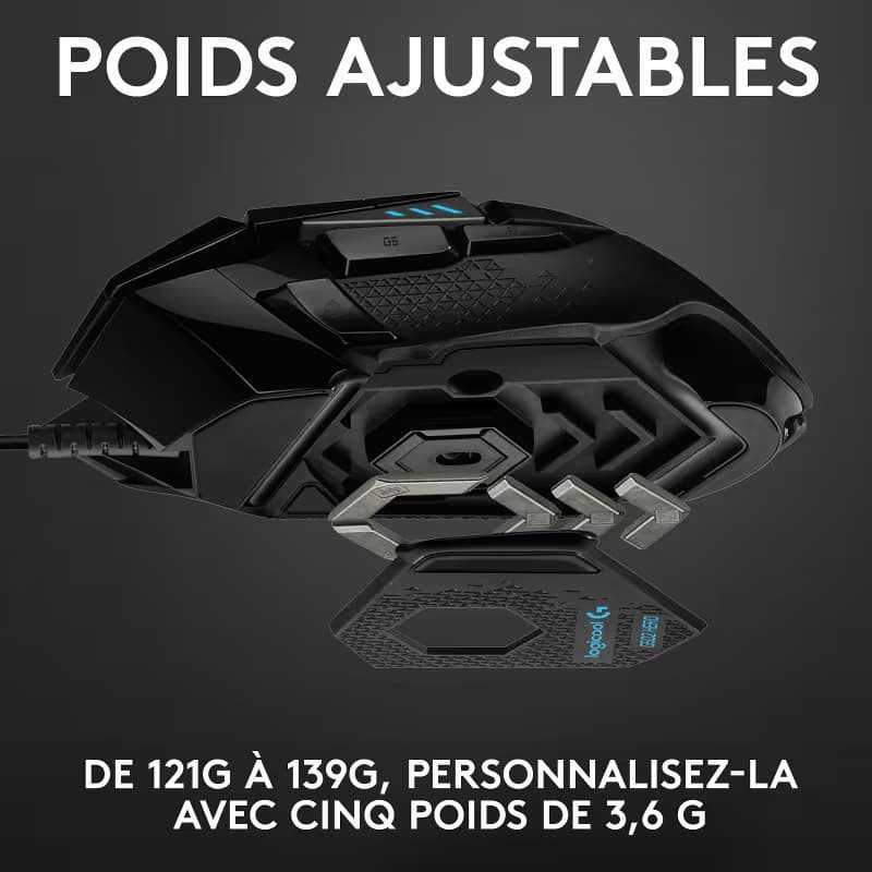 Souris Filaire Gaming Logitech G502 Hero - Noir 3