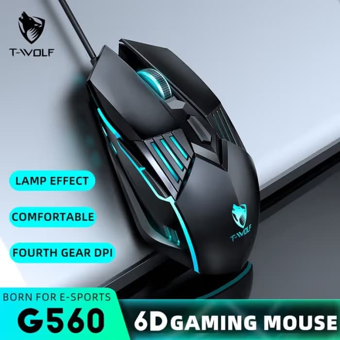 Souris Gaming Filaire T-Wolf G560 RGB - Noir 4