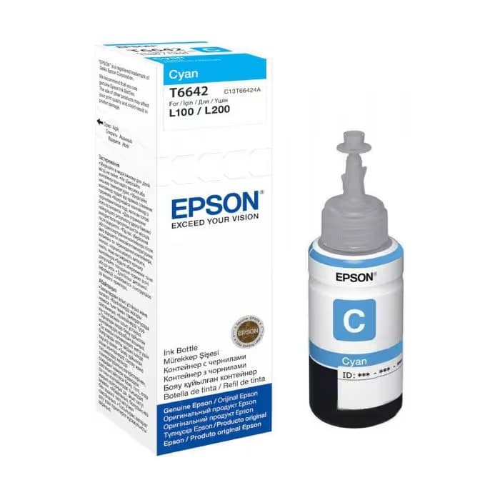 Bouteille d'Encre Original Epson T6642- Cyan (C13T66424A)