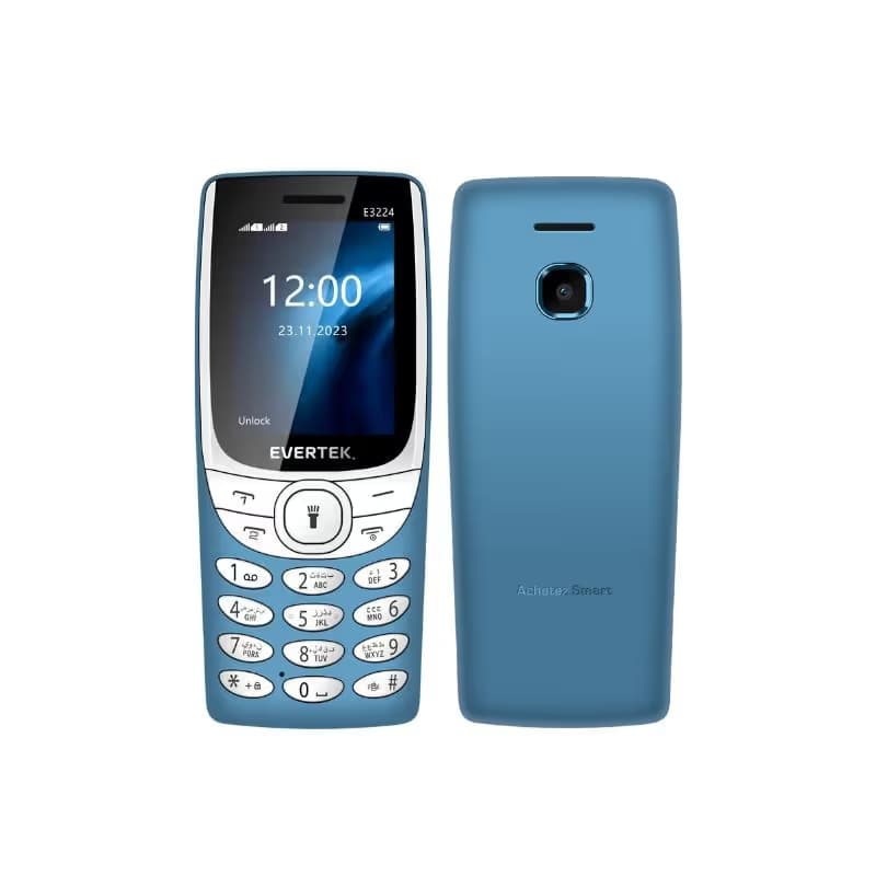 Téléphone Portable EVERTEK E3224 - Bleu