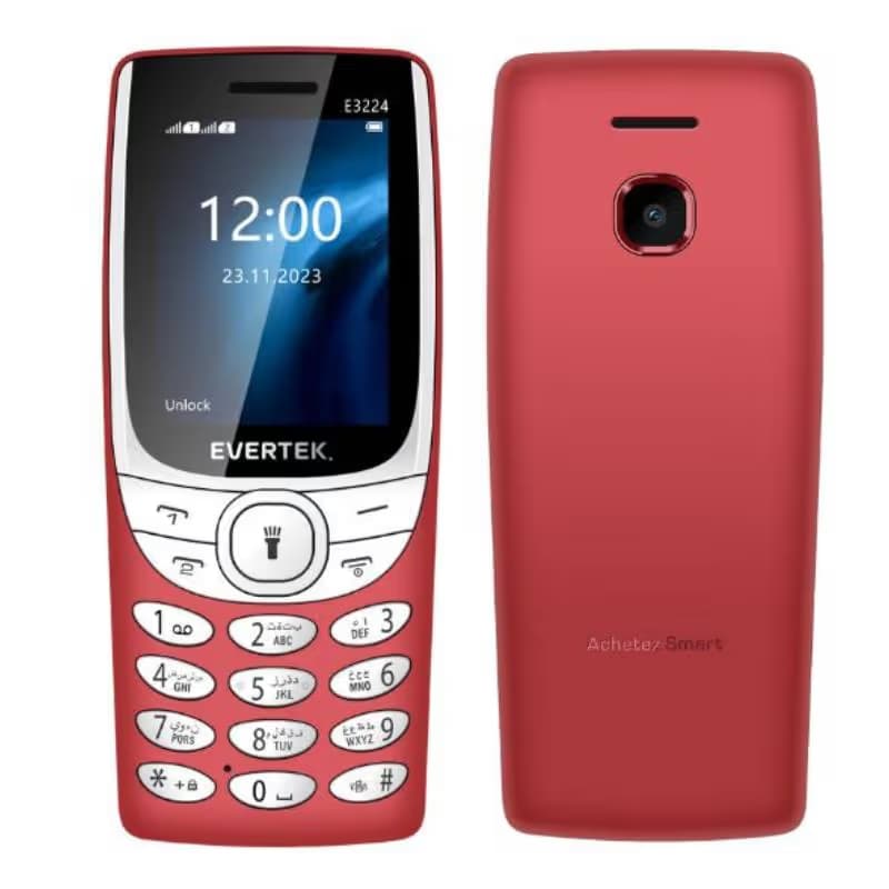 Téléphone Portable EVERTEK E3224 -Rouge