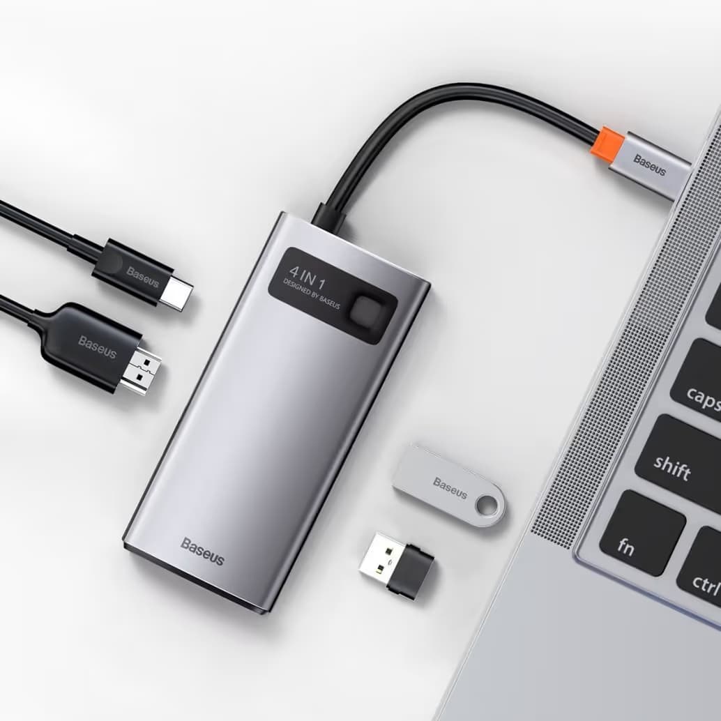 Adaptateur de station d'accueil 4 en 1 Baseus USB C Hub avec HDMI 4K pour MacBook Pro, Surface Pro, iPad Pro et autres appareils de type C 5