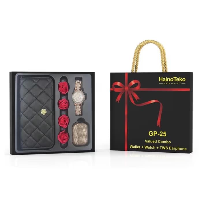 Coffret Haino Teko Montre GP-25+ Portefeuille pour Femme + Airpods 4