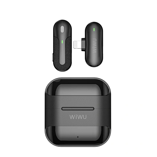 Mini Microphone Lightning Sans Fil WiWu pour Smartphone - Noir