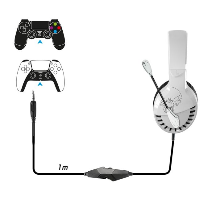 Micro Casque Gaming Filaire Spirit Of Gamer Pro H3 pour PS4&PS5 - Blanc