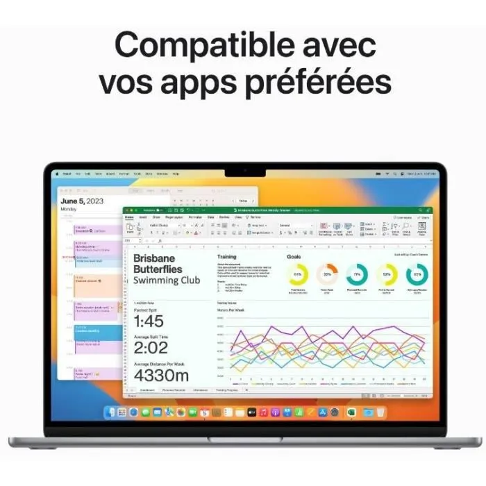 Apple - 15,3" MacBook Air M2 (2023) - RAM 8Go - Stockage 256Go - Gris Sidéral - AZERTY