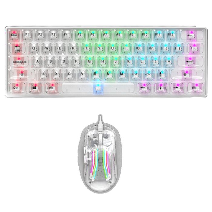 Pack Gamer Clavier Mécanique Filaire & Souris StarWave GCM1085 RGB Transparent