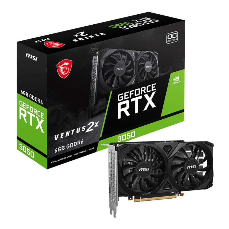 Carte Graphique MSI  RTX 3050 Ventus 2x6Go OC