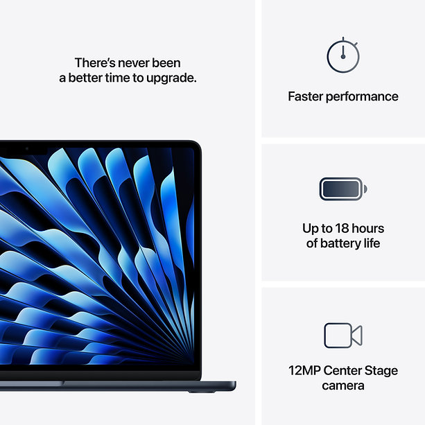 Apple - 13" MacBook Air M4 (2025) - RAM 16Go - Stockage 256Go SSD - Minuit