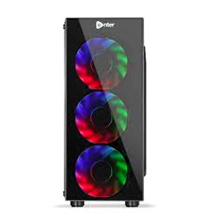 Boitier Enter C-Station 3*12cm Front RGB Led Fan S.Aliment  - Noir