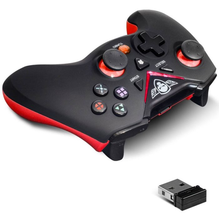 Manette de Jeu Sans Fil Spirit Of Gamer RFXPG pur PS3/PC - Noir & Rouge