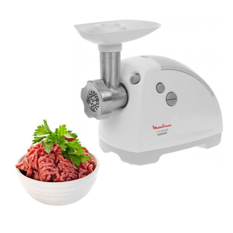 Hachoir à Viande Moulinex HV8 ME620 2000Watts -Blanc + Poêle Grill en fonte G284432 Gratuite