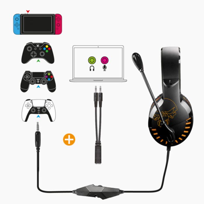 Micro Casque Gaming Filaire Spirit Of Gamer Pro H3 pour PS4&PS5 - Orange