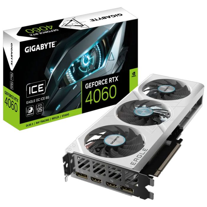 Carte Graphique Gigabyte GeForce RTX 4060 EAGLE OC ICE-8GD