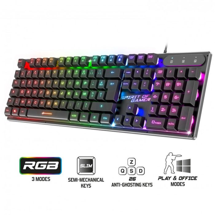 Clavier Gamer Filaire Spirit Of Gamer Pro K1 RGB - Noir