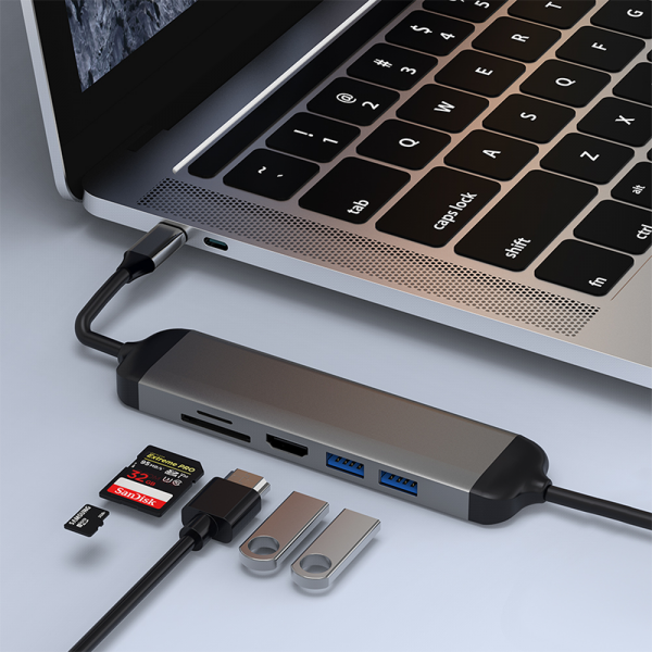 WIWU ALPHA 5 IN 1 USB-C HUB A521H - GRAY