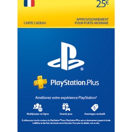 Carte d'Approvisionnement pour porte monnaie PlayStation Plus 25euro