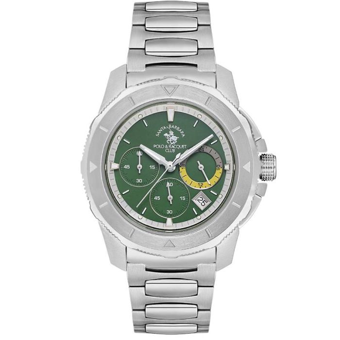 Montre Homme Polo Santa Barbara SB-1-10561-2- Silver & Vert