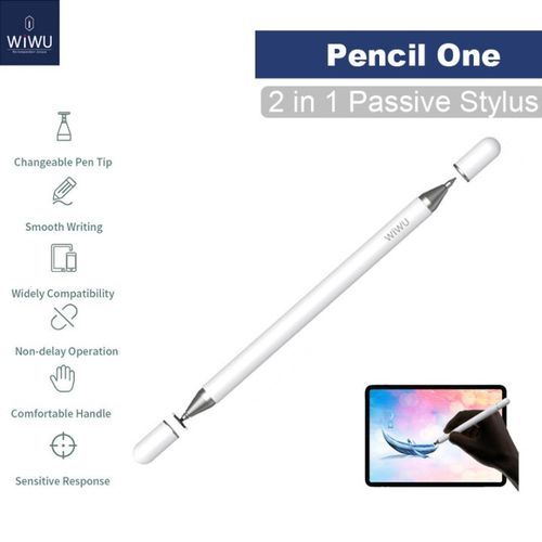 WiWU Pencil One Stylet passif 2 en 1 pour système Apple, Android et Microsoft