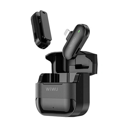 Mini Microphone Lightning Sans Fil WiWu pour Smartphone - Noir