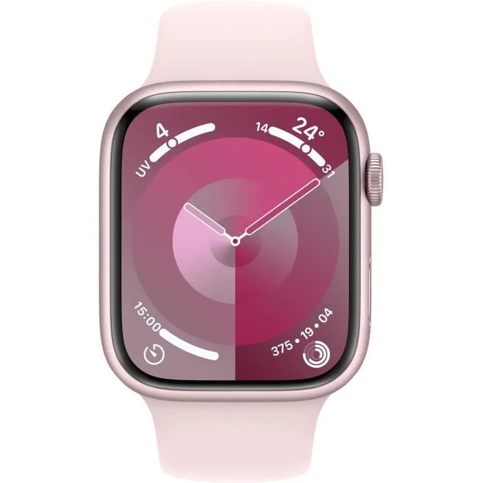 Apple Watch Series 9 GPS - 45mm - Boîtier Pink Aluminium - Bracelet Light Pink Sport Band - S/M