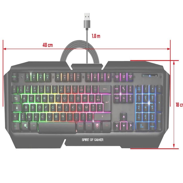 Clavier Gamer Filaire Spirit Of Gamer Pro K5 RGB - Noir