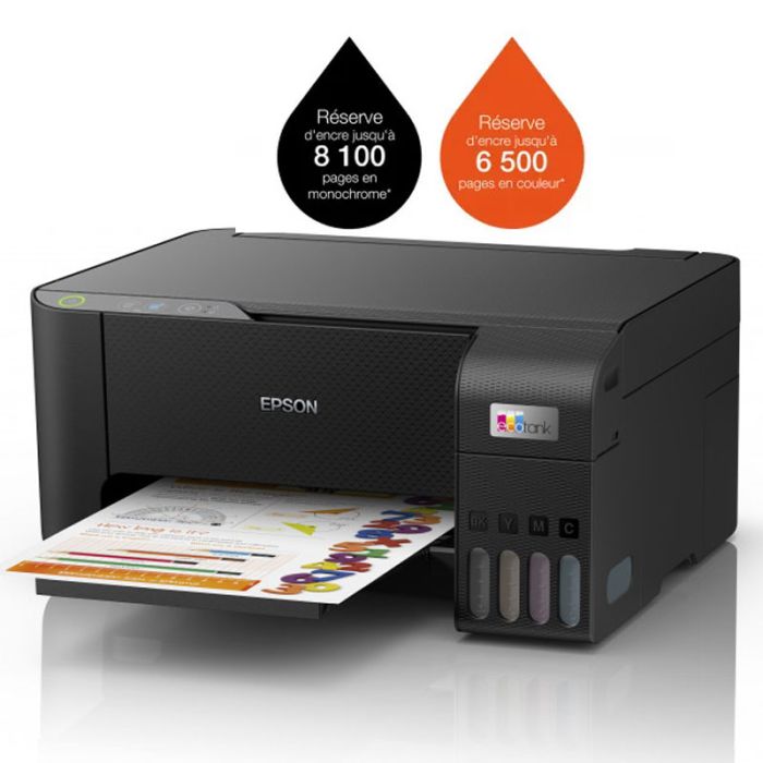 IMPRIMANTE À RÉSERVOIR INTÉGRÉ EPSON ECOTANK L3210 3EN1 COULEUR