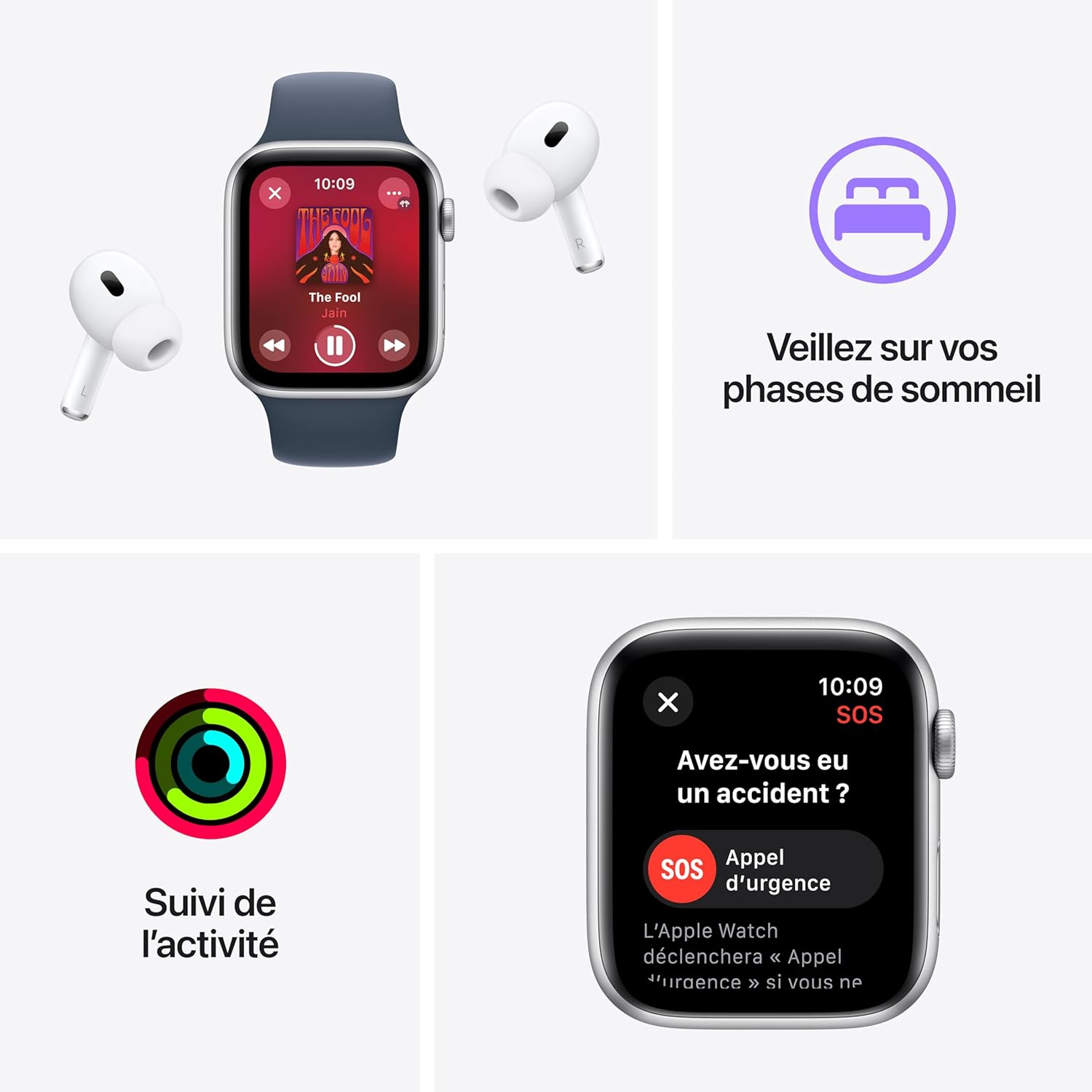 Apple Watch SE 2ᵉ génération Lumière Stellaire 40 mm- S/M