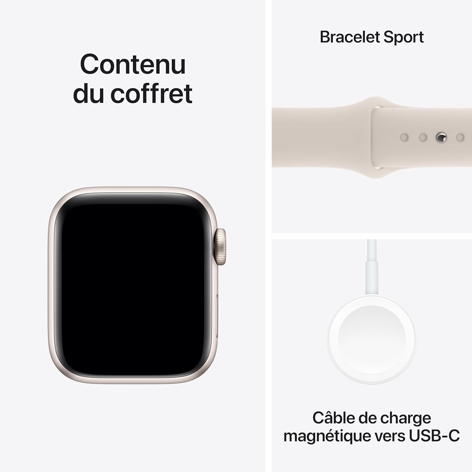 Apple Watch SE 2ᵉ génération Lumière Stellaire 40 mm- S/M