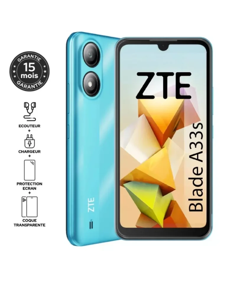 Smartphone ZTE Balade A33s 4G 2Go 32Go Bleu