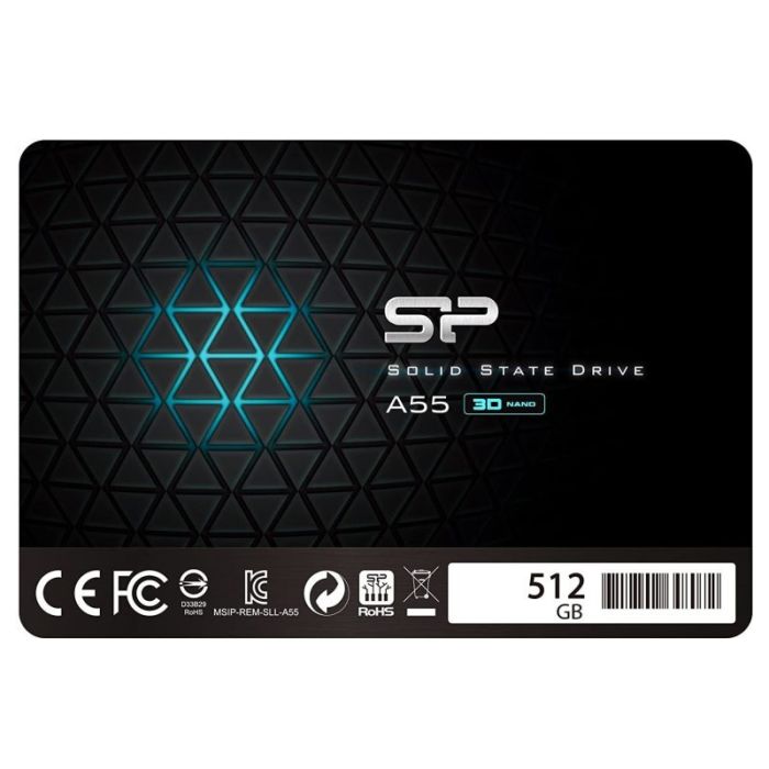 Disque Dur Interne Silicon Power A55 512Go SSD (SP512GBSS3A55S25) - Noir